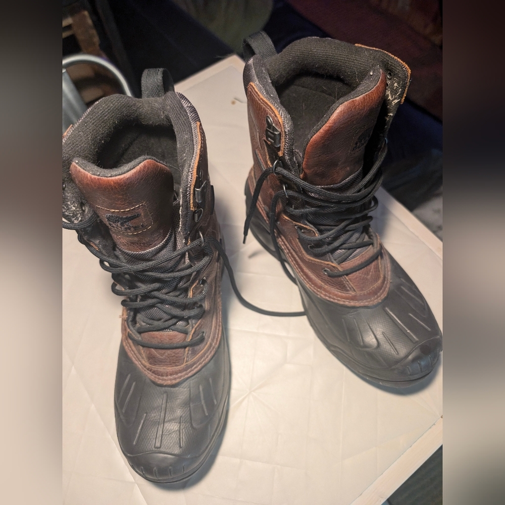*Sorel Mens Avalanche Waterproof Outdoor Leather High Top Rubber Boots,Size 10.5 - Picture 4 of 11